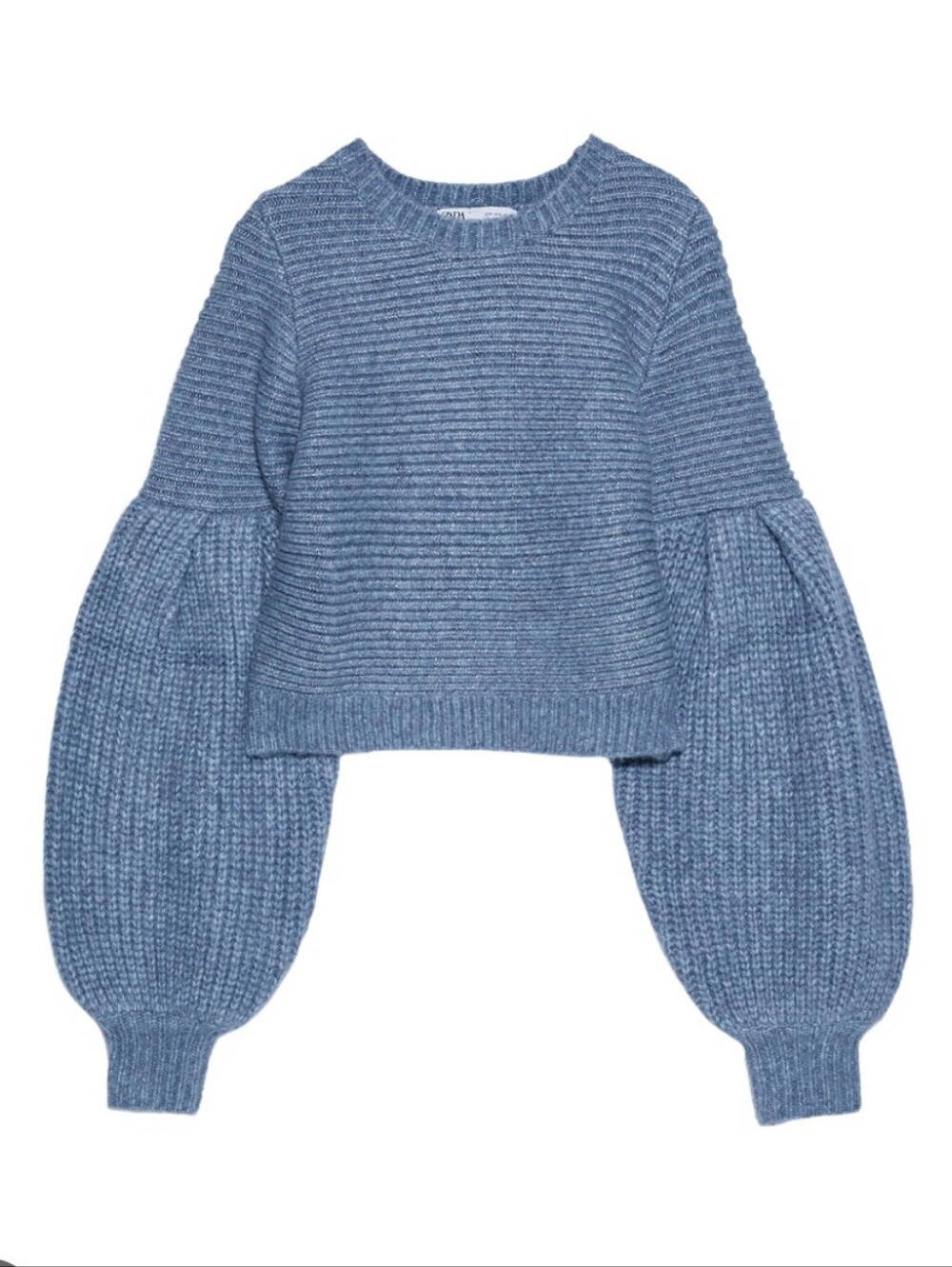 Zara Wool Blend Balloon Sleeve Knit Sweater Small